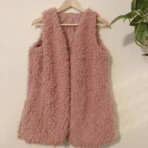 Pink Fuzzy Sherpa Vest